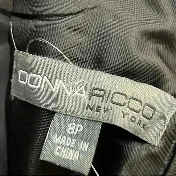 Donna Ricco professional work/office dress.  Black-and-white polkadot sheath. - Picture 3 of 3